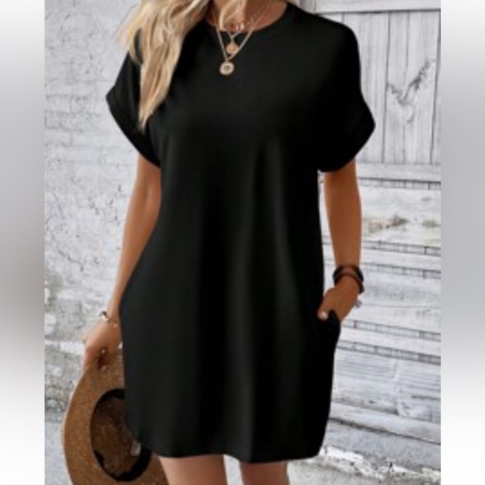 SALE! NEW W/TAGS- Black T-Shirt Dress
